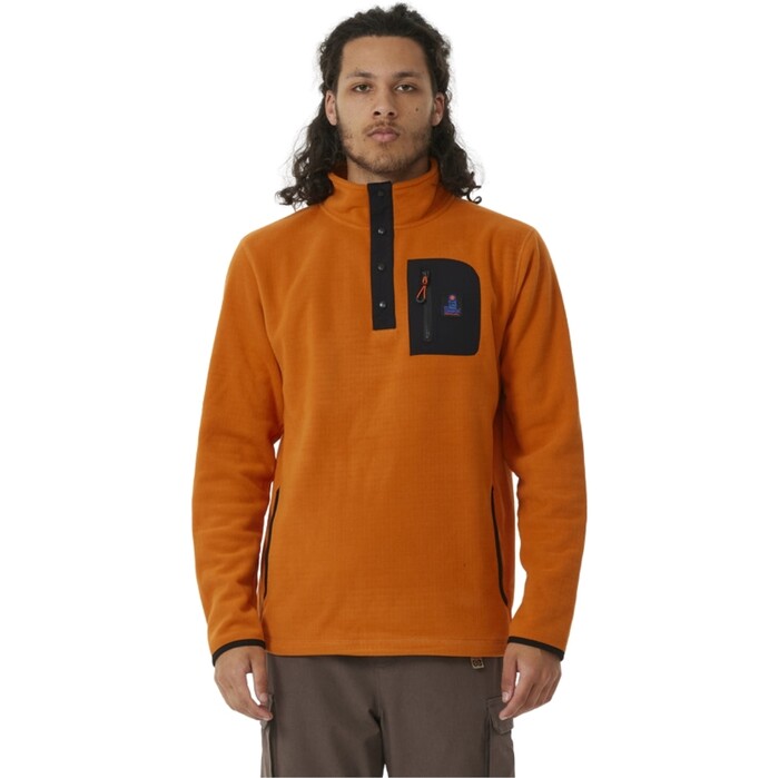 2024 Rip Curl Mens Search Polar Fleece Crew 05QMFL Orange Amber